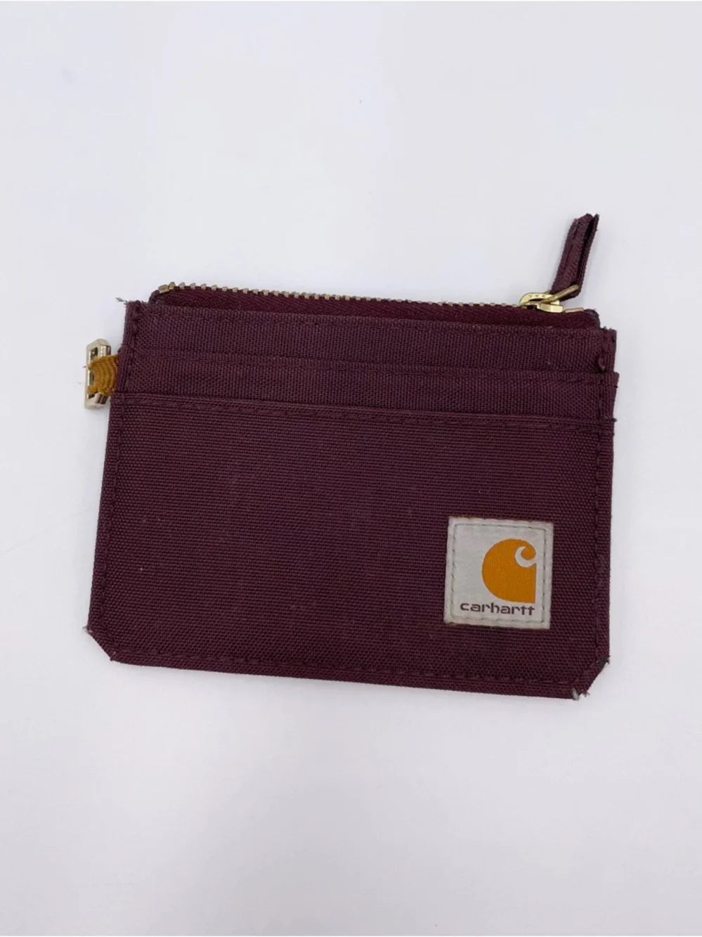 Carhartt Womens Zippered Card Keeper Wallet Purple Nylon Duck Canvas 4.5